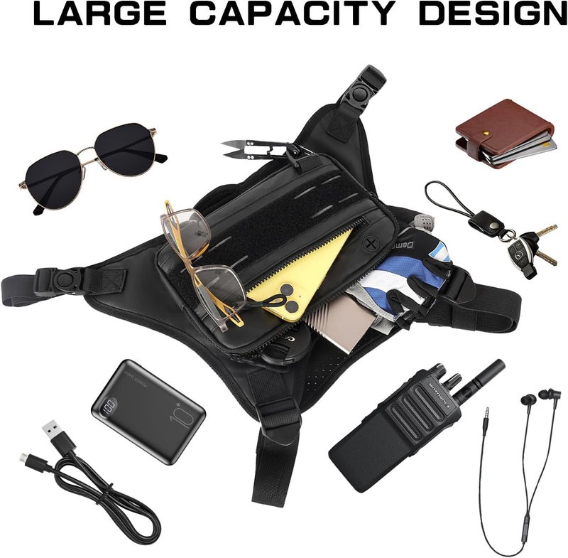 Dzanwo Sports Chest Bag For Men Women, Running Vest Bag With Built,Phone Holder For Workouts&Ski&Cycling&Hiking,Motorcycle Accessories - Image 3